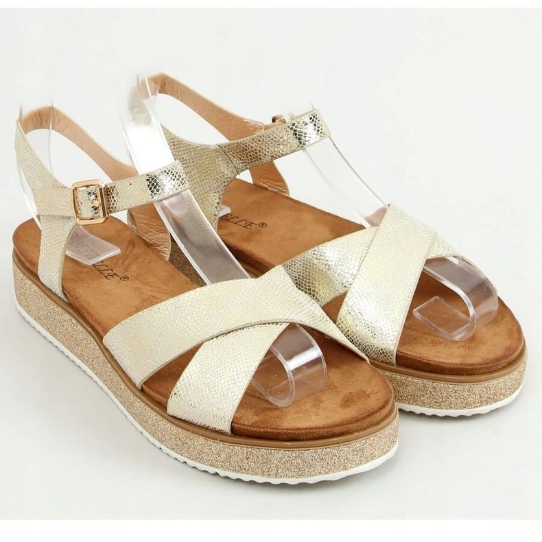 Sandale aurii pentru femei 100-139SA-1 Aurii de aur 1