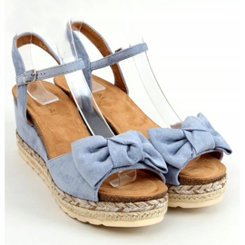 Espadrile pe pene cu arc, albastru YL92 Albastru 1