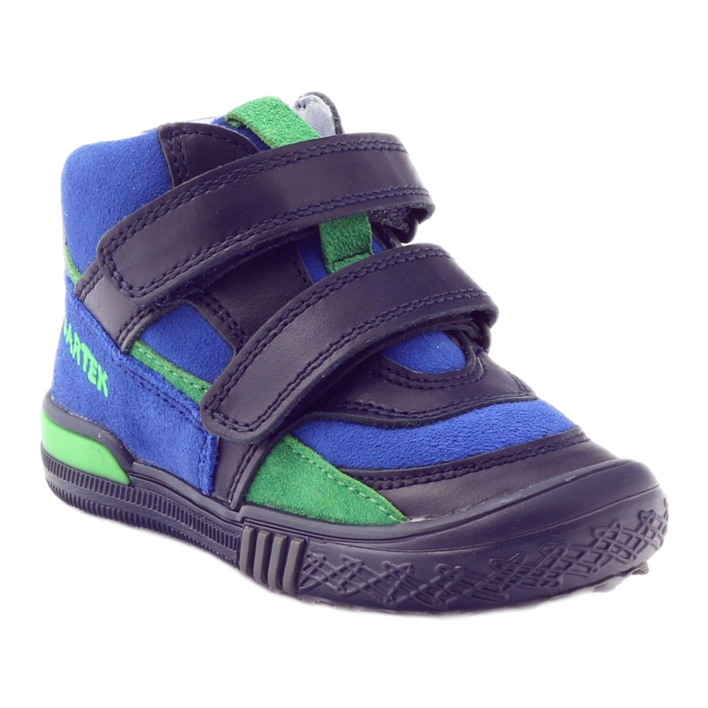 Botine din piele bleumarin/albastru cu Velcro, Bartek 91756 1