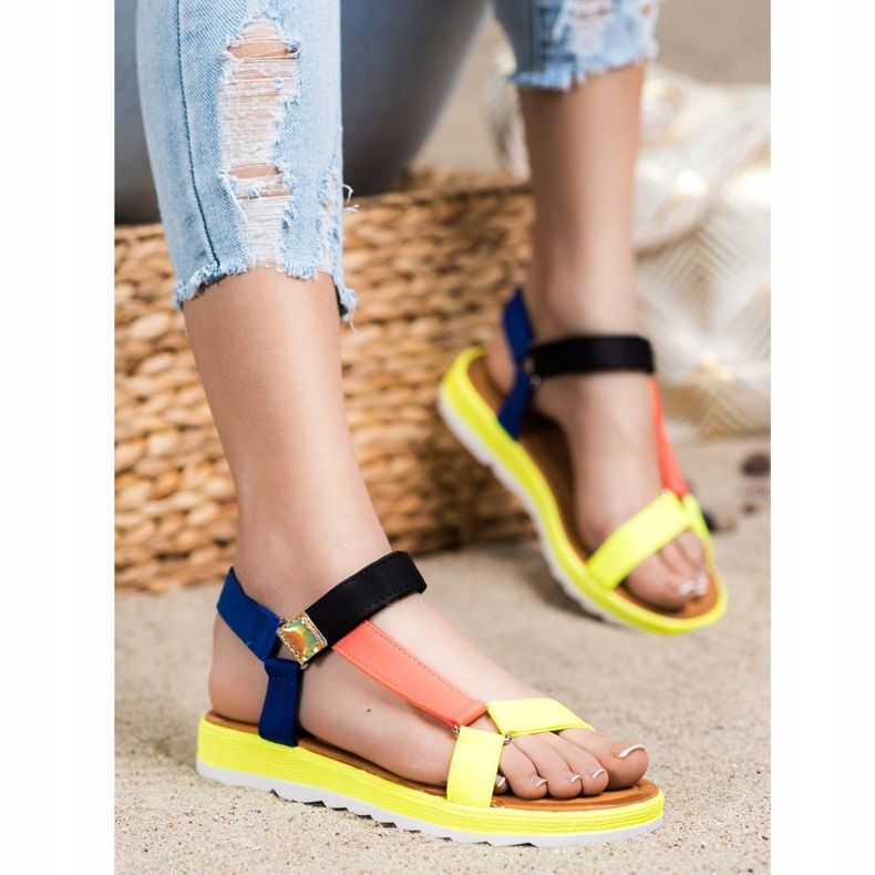 SHELOVET Sandale la modă cu Velcro multicolor 1