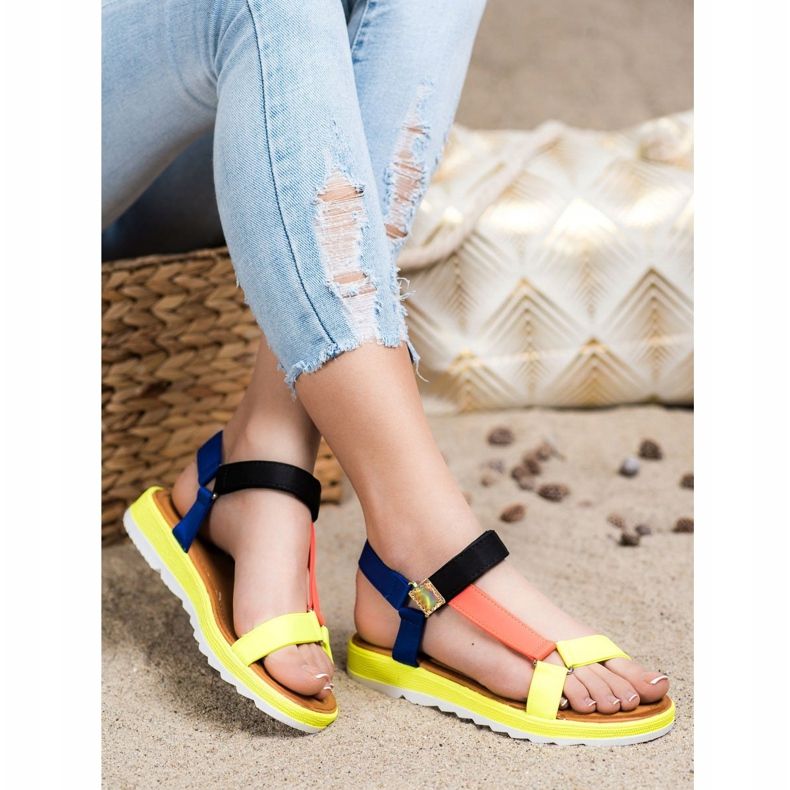 SHELOVET Sandale la modă cu Velcro multicolor 2