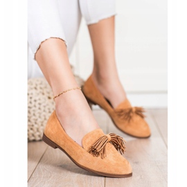 Evento Lordi din piele intoarsa cu franjuri maro 1