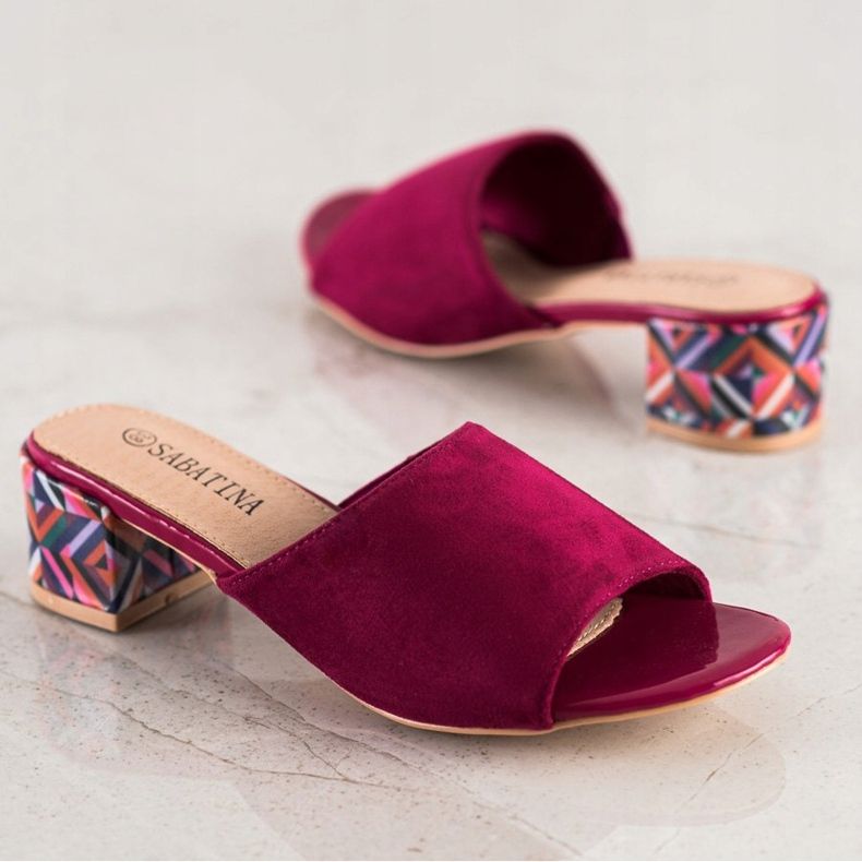 Sabatina Papuci cu toc modelat roz 1