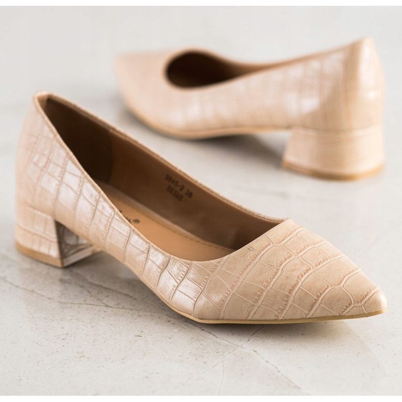 Sweet Shoes Pompe clasice pe tocuri joase bej 1 Sweet Shoes Pompe clasice pe tocuri joase bej 1