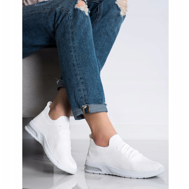 Diamantique Pantofi sport albi 2