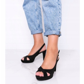 Sandale negre pe toc înalt de la Big Girl negru 1