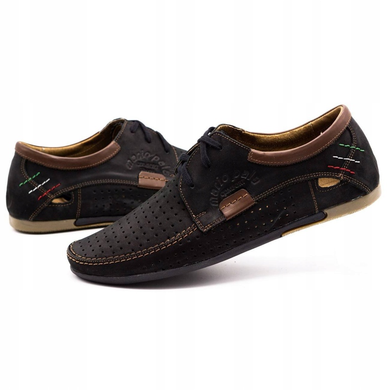 Olivier Pantofi pentru piele deschis pentru bărbați 563 Negru maro 3