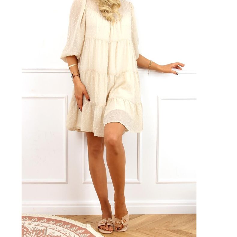 Papuci bej cu lanț decorativ 35-230 Bej 2