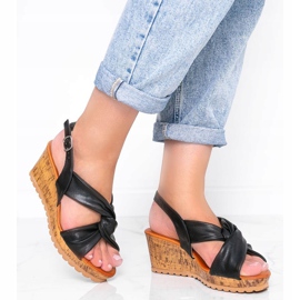 Sandale cu pene negre din Buenos Aires negru 1