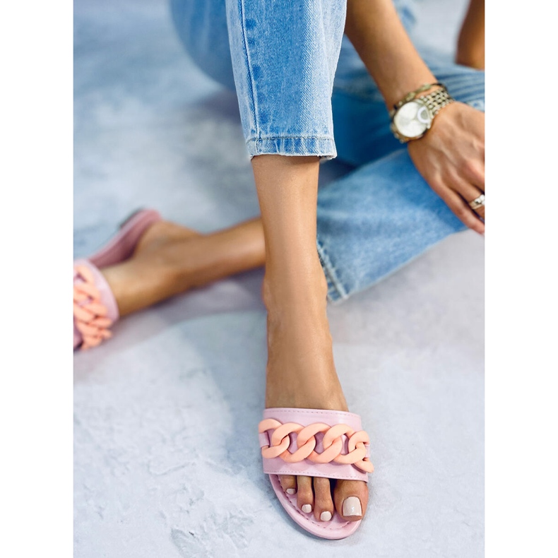 Papuci cu lanț roz 7857 Roz deschis 2