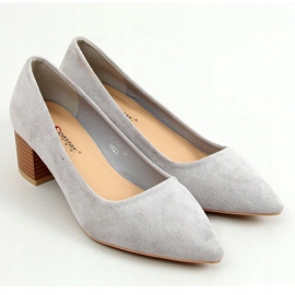 Pantofi pe toc de lemn gri CL75P Gri 3
