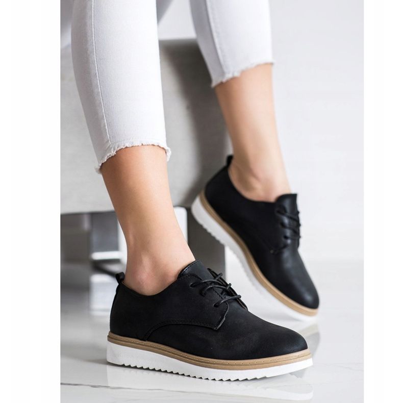 SHELOVET Pantofi negri casual negru 1