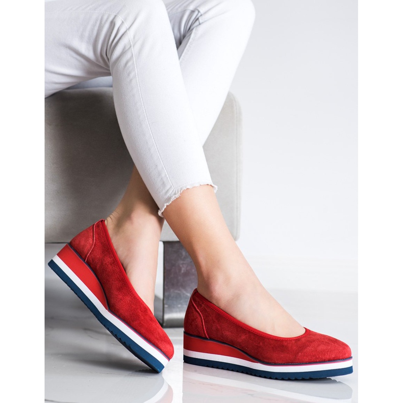 Filippo Pompe din piele cu pană roșu 2 Filippo Pompe din piele cu pană roșu 2