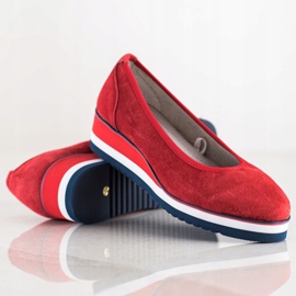 Filippo Pompe din piele cu pană roșu 1 Filippo Pompe din piele cu pană roșu 1