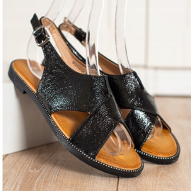 Filippo Sandale negre clasice negru 2