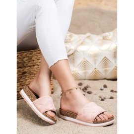 Comer Papuci confortabili pe platformă roz 2 Comer Papuci confortabili pe platformă roz 2