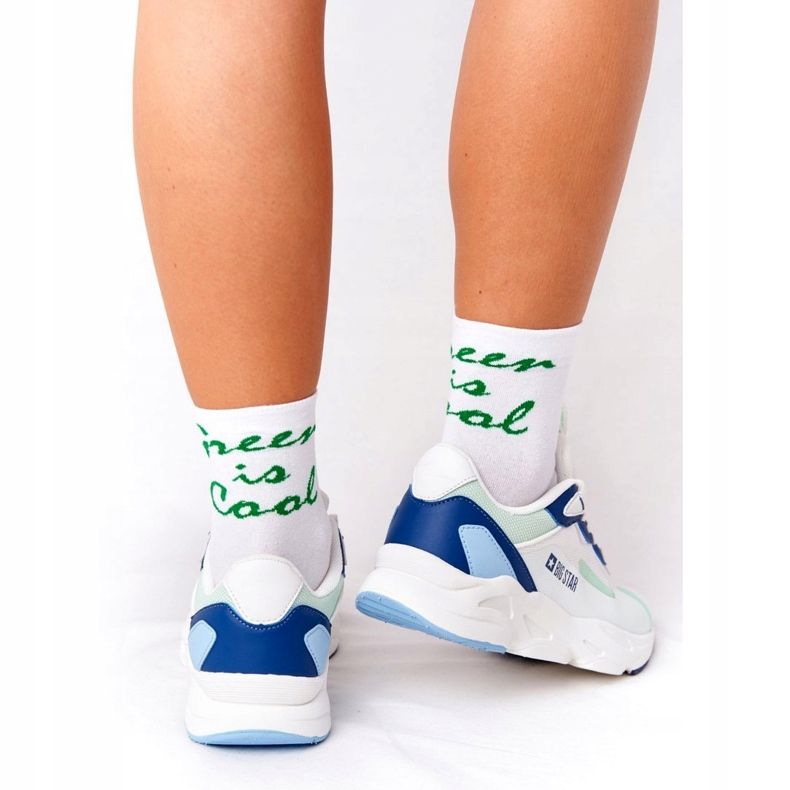 Încălțăminte sport pentru femei Foam de memorie Big Star HH274810 Alb albastru verde 3 Încălțăminte sport pentru femei Foam de memorie Big Star HH274810 Alb albastru verde 3
