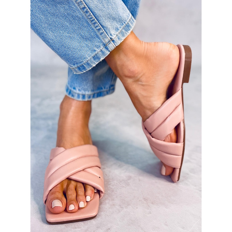 Papuci roz cu talpă pătrată S060191 Roz 1