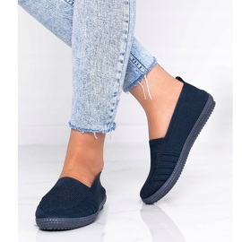 Adidași albastru maro Slip On ajurat Deep 1