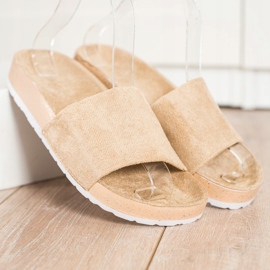 SHELOVET Papuci din piele de căprioară la modă maro 1