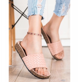 SHELOVET Papuci împletiți la modă maro 1