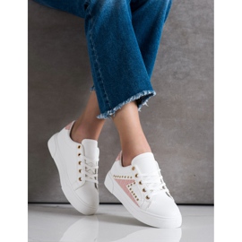 SHELOVET Adidași din piele ecologică alb 2