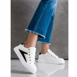 SHELOVET Adidași din piele ecologică alb 1