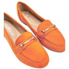 Mocasini din piele ecologică Orange Brynn portocale 1