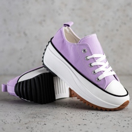 SHELOVET Adidași pe o platformă înaltă violet 1