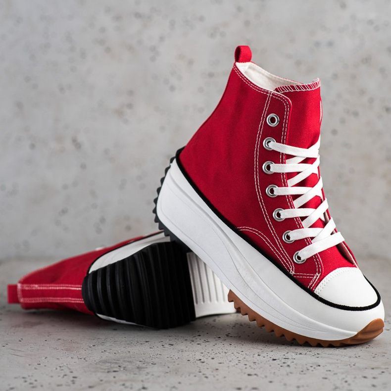 SHELOVET Adidași înalți pe platformă roșu 1