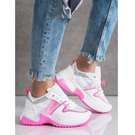 SHELOVET Adidași cu pantofi de modă din plasă alb 1