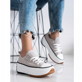 SHELOVET Adidași pe o platformă înaltă gri 2