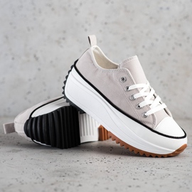 SHELOVET Adidași pe o platformă înaltă gri 1