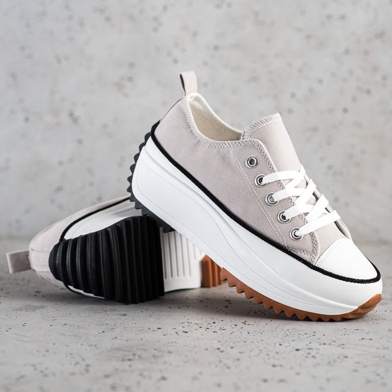 SHELOVET Adidași pe o platformă înaltă gri 1