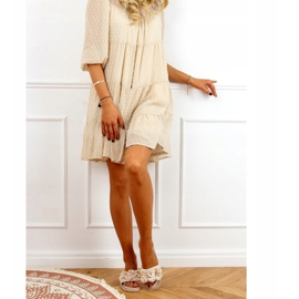 Papuci bej cu flori 35-219 Bej 2