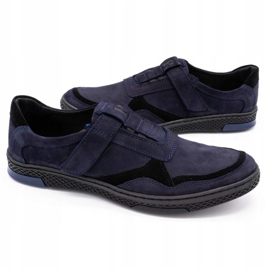 Polbut Pantofi casual din piele pentru bărbați 2102 bleumarin negru albastru marin 4