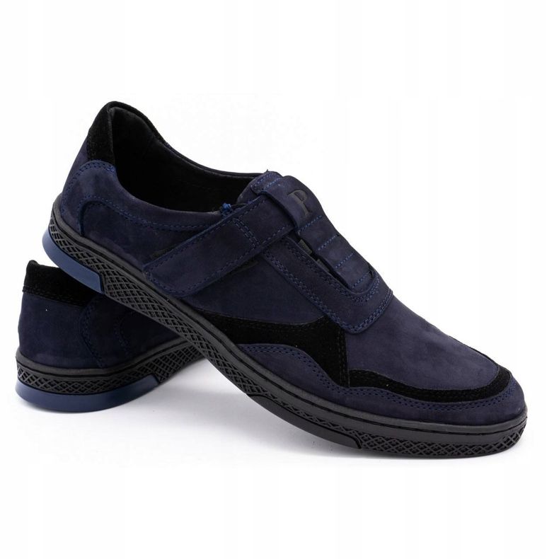 Polbut Pantofi casual din piele pentru bărbați 2102 bleumarin negru albastru marin 3