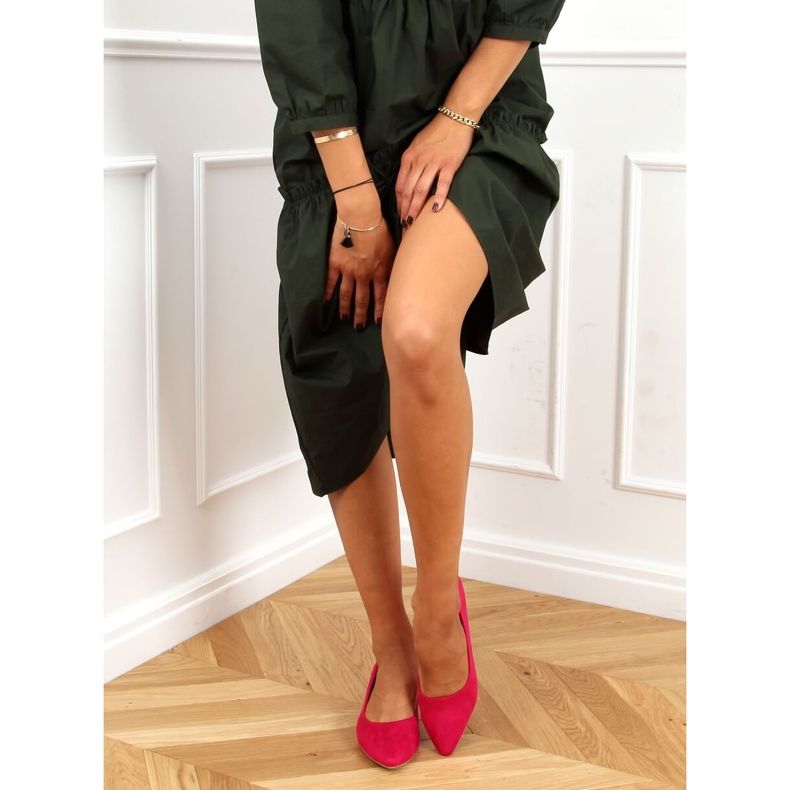 Pompă fucsia cu toc mic CC205P Fuchsia roz 2