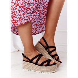 PS1 Sandale negre pe platforma împletită neagră Crazy In Love negru 2