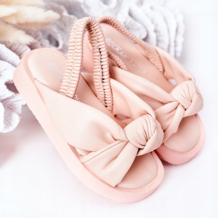 FR1 Sandale pentru copii cu gumă cu bule roz roz 2