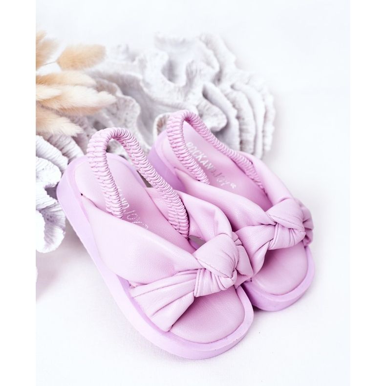 FR1 Sandale pentru copii cu gumă de sticlă violet cu nervuri 2