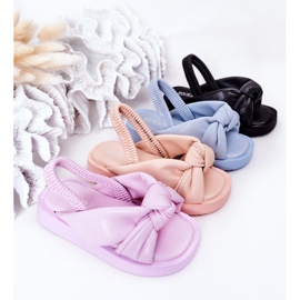 FR1 Sandale pentru copii cu gumă de sticlă violet cu nervuri 1