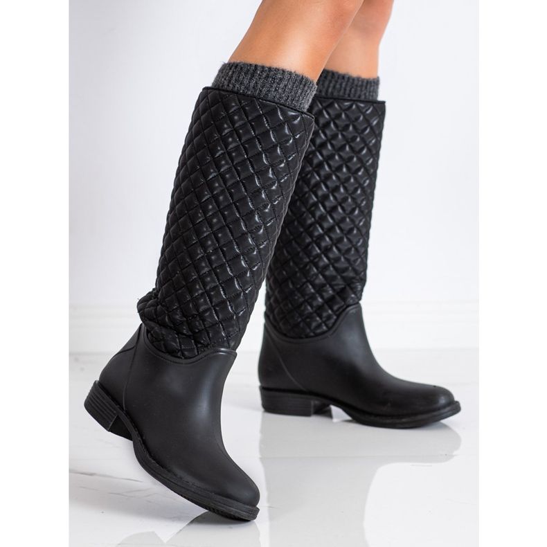 SHELOVET Galoșuri înalte, matlasate negru 2