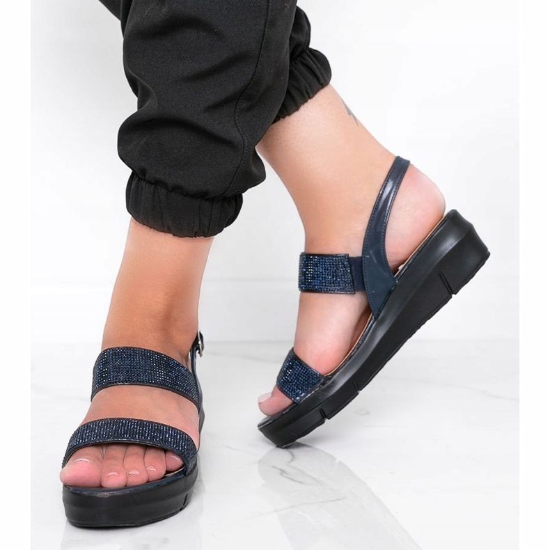 Sandale cu pană albastru marin Sweet Rasp 1 Sandale cu pană albastru marin Sweet Rasp 1