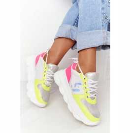 Încălțăminte sport de damă pe platformă lu boo alb multicolor 2 Încălțăminte sport de damă pe platformă lu boo alb multicolor 2