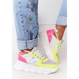 Încălțăminte sport de damă pe platformă lu boo alb multicolor 1