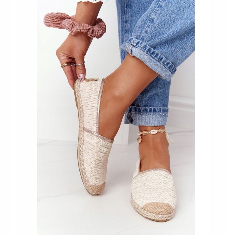 Espadrile On Straw Sole Lu Boo Ecru bej 1