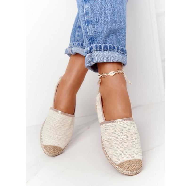 Espadrile On Straw Sole Lu Boo Ecru bej 2