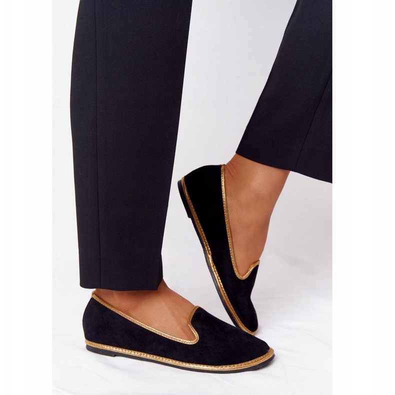 Mocasini din piele de căprioară Lu Boo negru 1