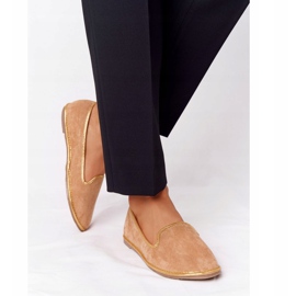 Mocasini în piele de damă Lu Boo Camel maro 2